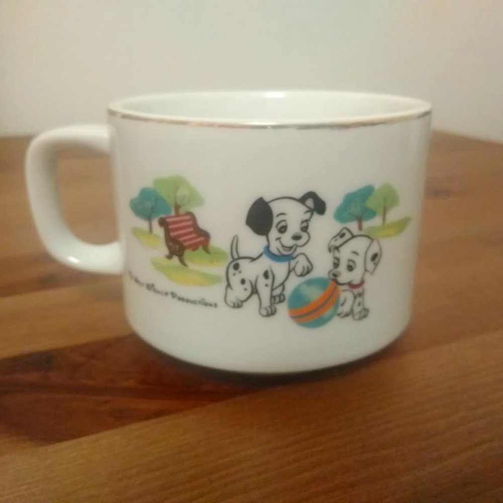 Porcelain Sango Japan 101 Dalmatians Mug. Made by Walt Disney Productions in the